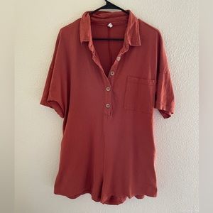 Burt orange over sized romper